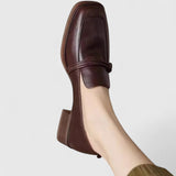 Carolin | Damen Klassische Slip-On Bequeme Loafer in Braun
