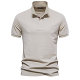 Alfred - Stilvolles Herren-Polo mit kurzen Ärmeln in Beige