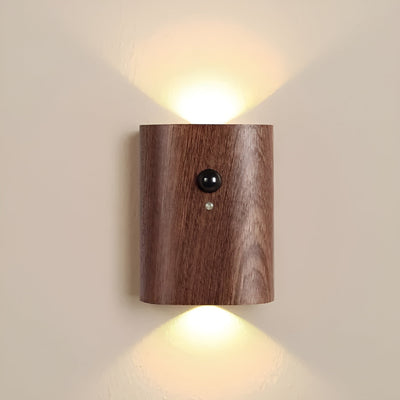 TimberSense Light - Wiederaufladbare Bewegungsmelder-Wandleuchte aus Holz