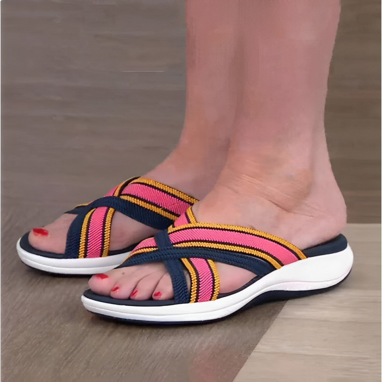 Lorna - Plateau Keilsandalen mit Elastikband