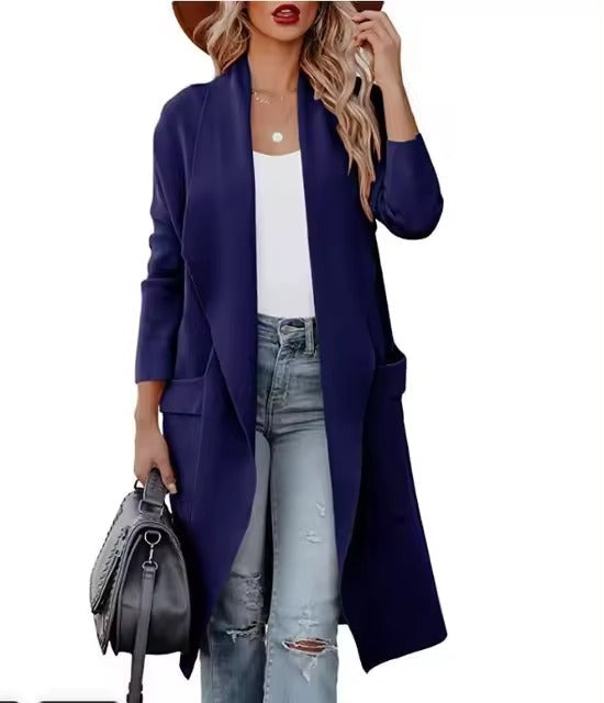 Megan - Langer Tweed-Wollmantel für zeitlose Eleganz