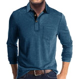 Jörg™ | Herren Langarmshirt in Unifarbe in Blau
