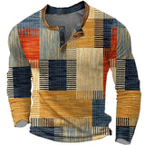 Beecky | Herren Farbenfrohes Langarmshirt – Buntes Langarm Shirt Herren in Braun