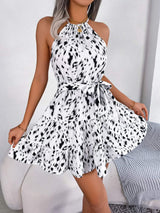 Haizea – Verspieltes Mini-Sommerkleid Mit Halshalter-Ausschnitt in Weiß