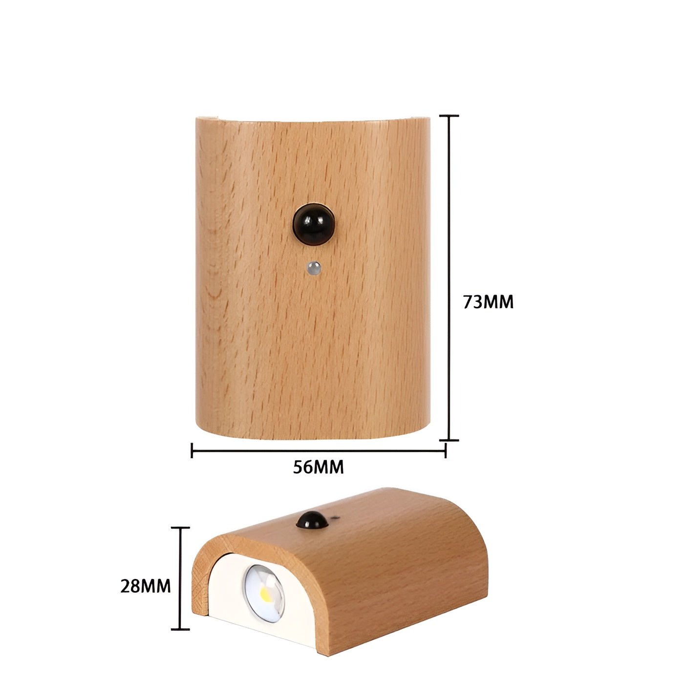 TimberSense Light - Wiederaufladbare Bewegungsmelder-Wandleuchte aus Holz