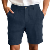 Fotis - Elegantes Leinen Kurzhosen in Marineblau