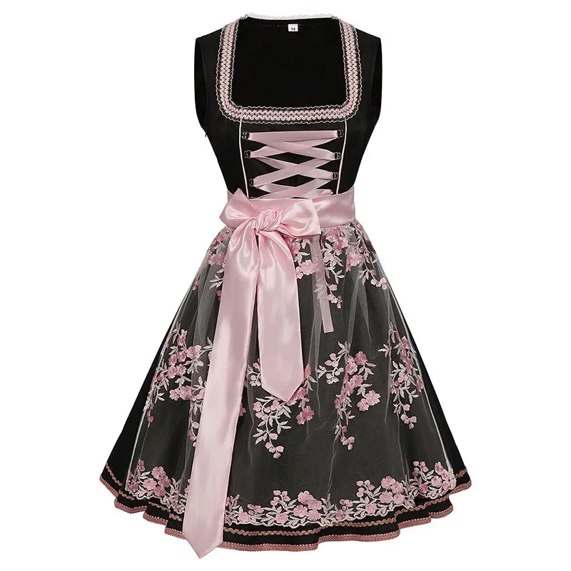 Damen Elegante Rosa Oktoberfest Dirndl Kleid