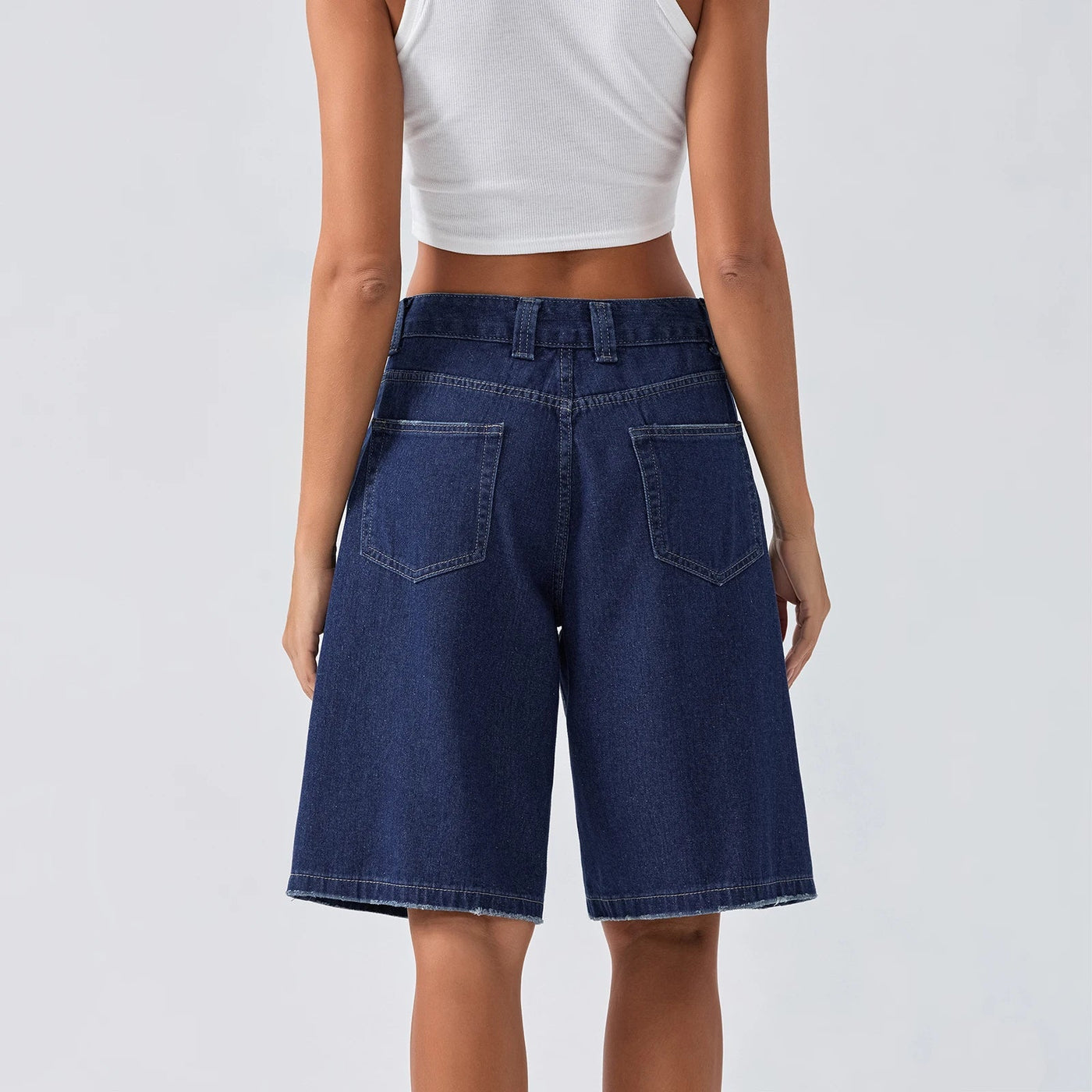 Damen-Bermuda-Jeansshorts im Loose-Fit