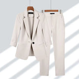 Elena | Luxuriöses Blazer-Set in Beige