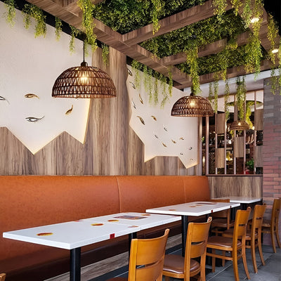 NatureWeave Light - Japanischer Rattan-Pendelleuchter