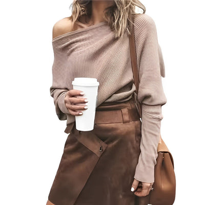 Jelena - Lockerer Off-Shoulder Pullover