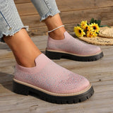 Urbaner Glanz™ Slip-On Sneaker mit Profilplateau in Hellrosa