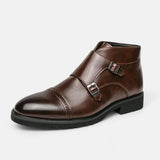 Patrizio™ | Herren Monk Strap Stiefeletten aus Premium-Ecopelle in Braun