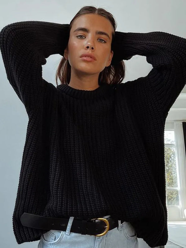 Langärmeliger Pullover mit langen Ärmeln