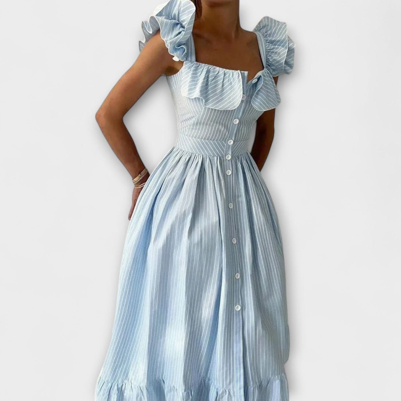 Lia - Ruffled Shirt Dress