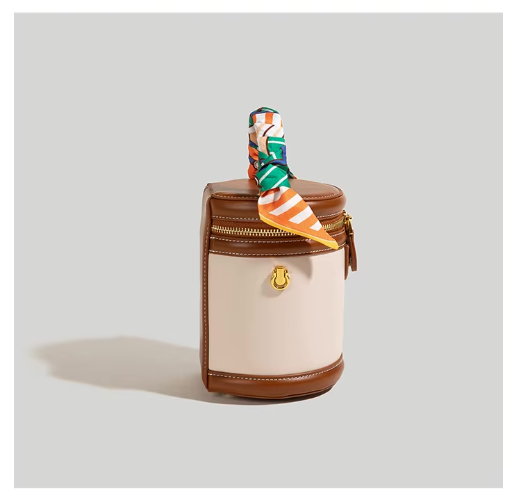 Bucket Bag Damen Kunstleder – Zylinderform mit Schalgriff