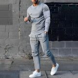 RAFAEL – Leichtes Set aus Pullover und Hose für Herren in Grau