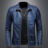 Auron™ Lederjacke Mit Premium-Finish Und Dominanter Ausstrahlung in Blau