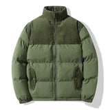 Unisex-Steppjacke mit Korddetails - Aiden in Grün