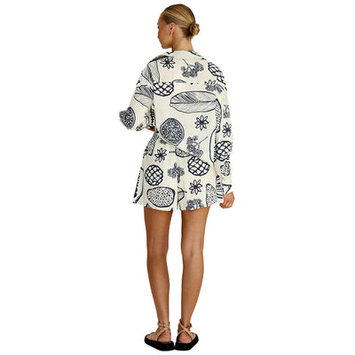 Avery – Zweiteiliges Set: Langarmshirt & Shorts mit Print