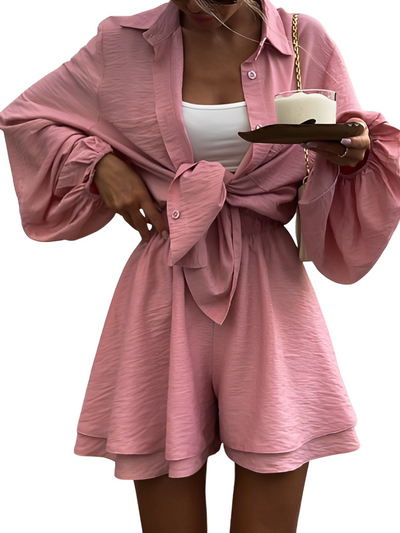 Athena – Zweiteiler mit Puffärmeln & weiten Shorts