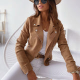 Bertha - Stilvolle Wildlederjacke in Beige