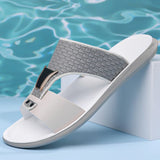 Arkon™ Sandalen Aus Geflochtenem Leder Mit Metalldetail Und Anatomischem Premium-Komfort in Weiß