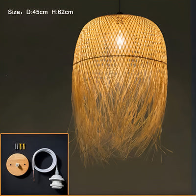 RattanRadiance Light – Moderne Chinesische Bambusleuchte