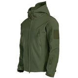 Herren Taktische Wasserdichte Winddichte Softshell-Jacke mit Kapuze - Kai in Grün