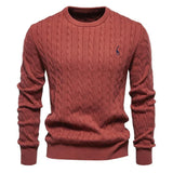 Falkner | Strickmodern Herrenpullover in Rot