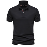 Alfred - Stilvolles Herren-Polo mit kurzen Ärmeln in Schwarz