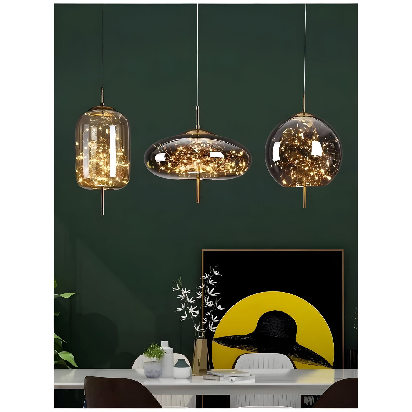 CrystalBeam Light - Moderne LED-Pendelleuchte Sterne
