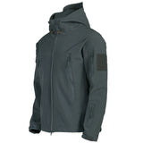 Herren Taktische Wasserdichte Winddichte Softshell-Jacke mit Kapuze - Kai in Grau