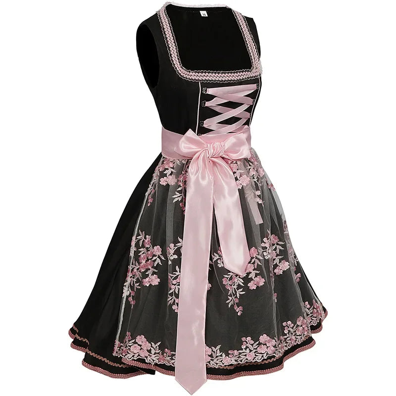 Damen Elegante Rosa Oktoberfest Dirndl Kleid