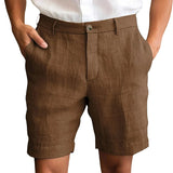 Fotis - Elegantes Leinen Kurzhosen in Braun