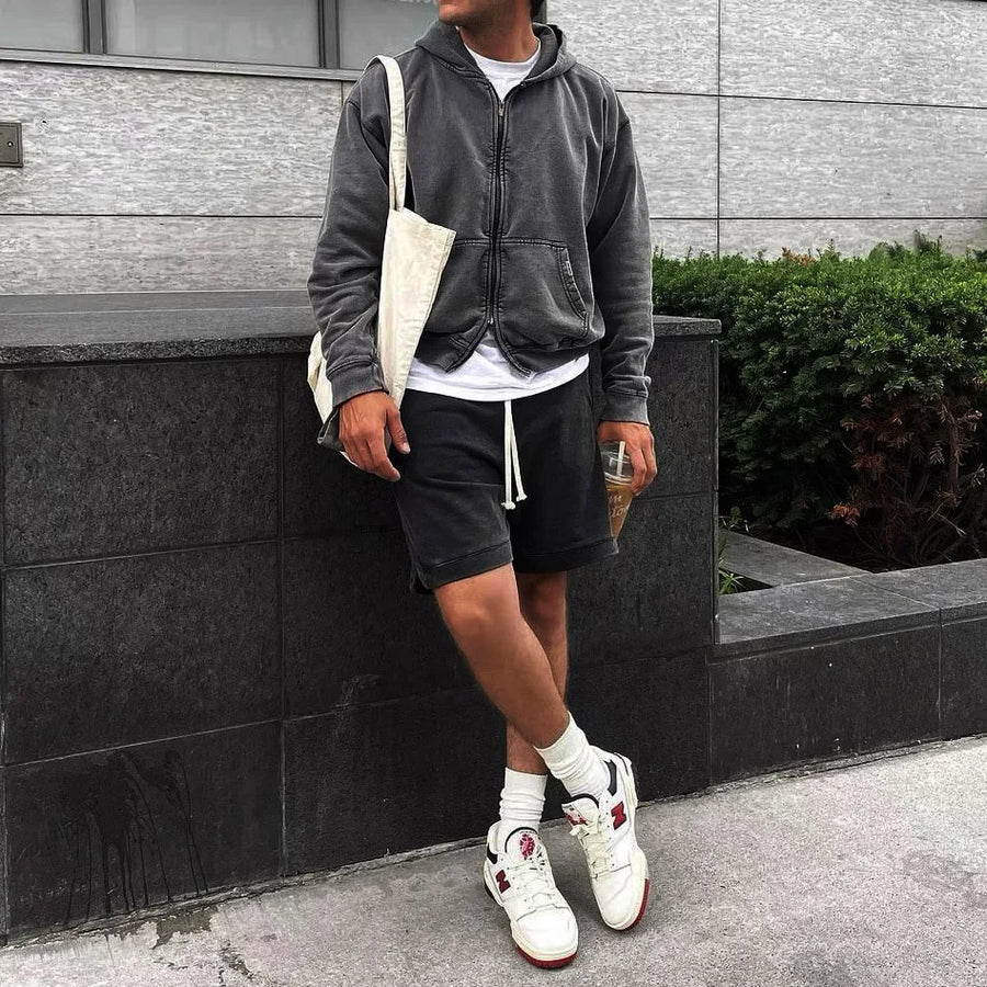 GEWASCHENER HOODIE MIT REISSVERSCHLUSS