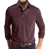 Jörg™ | Herren Langarmshirt in Unifarbe in Dunkelrot