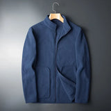 Leichte Herren-Fleecejacke mit kontrastierenden Details - Erian in Blau