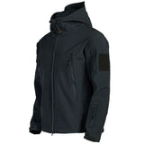 Herren Taktische Wasserdichte Winddichte Softshell-Jacke mit Kapuze - Kai in Scwharz