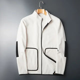 Leichte Herren-Fleecejacke mit kontrastierenden Details - Erian in Weiß