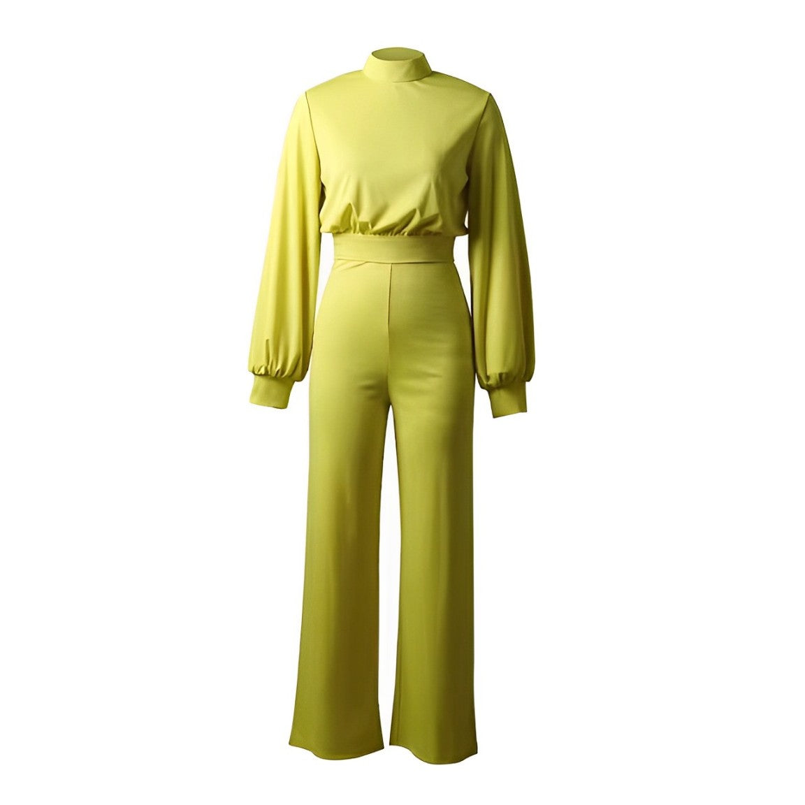 Cerys - Eleganter Langarm-Overall mit Stehkragen