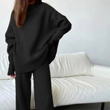 Ruth | Zweiteilige Sets Herbst Winter Homewear in Schwarz