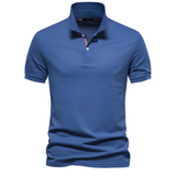 Alfred - Stilvolles Herren-Polo mit kurzen Ärmeln in Blau