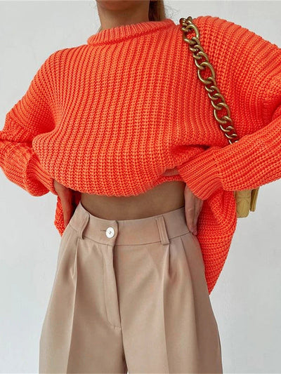 Langärmeliger Pullover mit langen Ärmeln