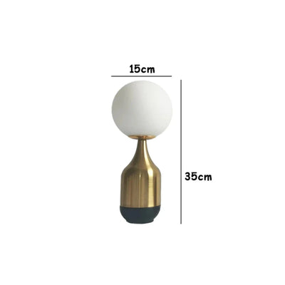 BrassGlow Lamp - Skandinavische Glas-Kugel-Nachtlampe