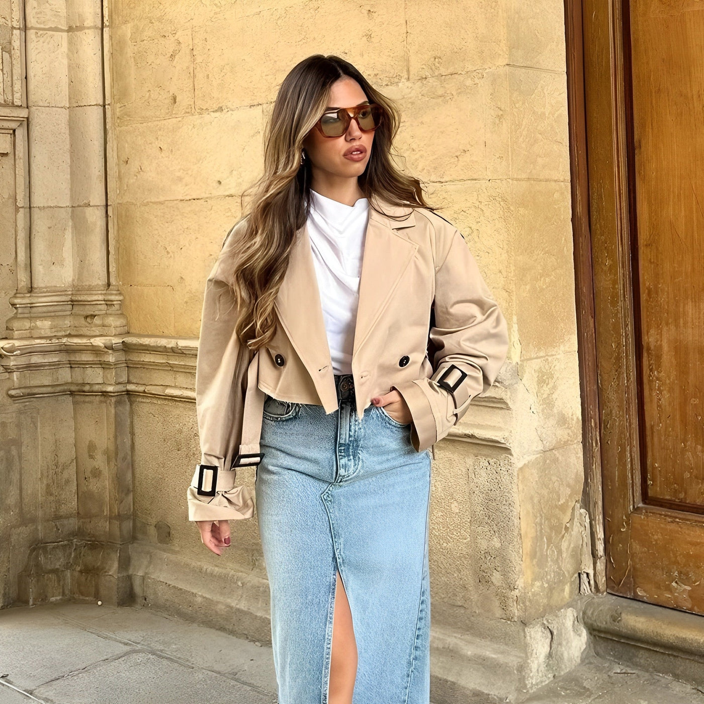 Nessa - Gekürzter Trenchcoat