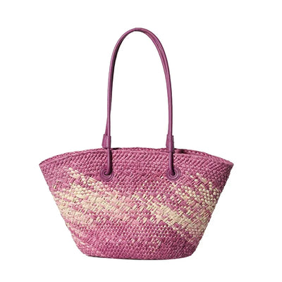 Französische Luxus Strandtasche Damen – Handgefertigte Raffia Sommertasche