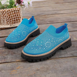 Urbaner Glanz™ Slip-On Sneaker mit Profilplateau in Blau