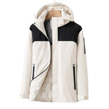 Elfriede | Damen Wasserdichte Winterjacke mit Fleece-Futter in Elfenbeinweiß Schwarz