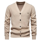 Schneider - Warmer Herren Cardigan mit V-Ausschnitt in Khaki